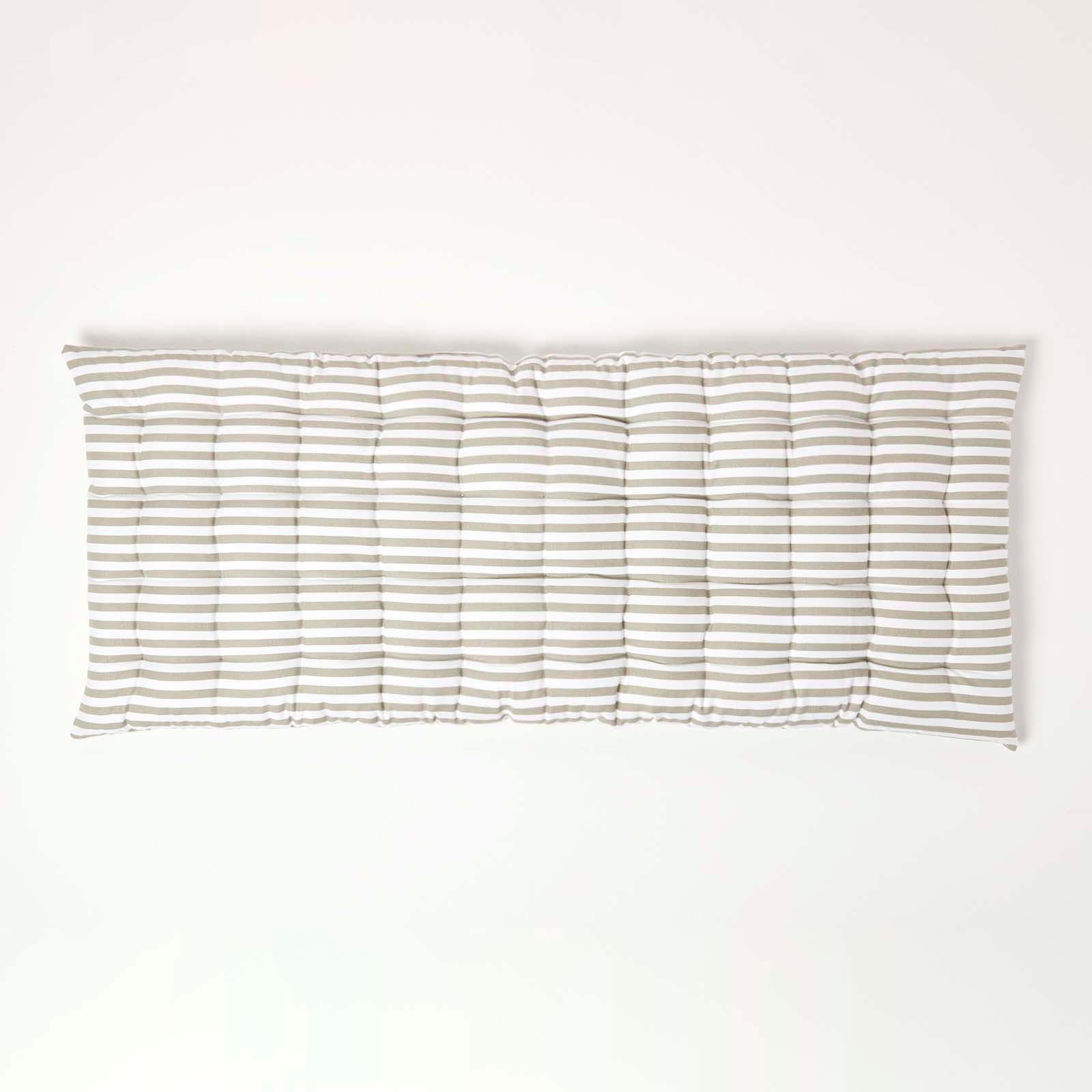 BANKAUFLAGE 2-Sitzer grau-weiß gestreift 108/42/5 cm - Grau, Textil (108/42/5cm) - Homescapes