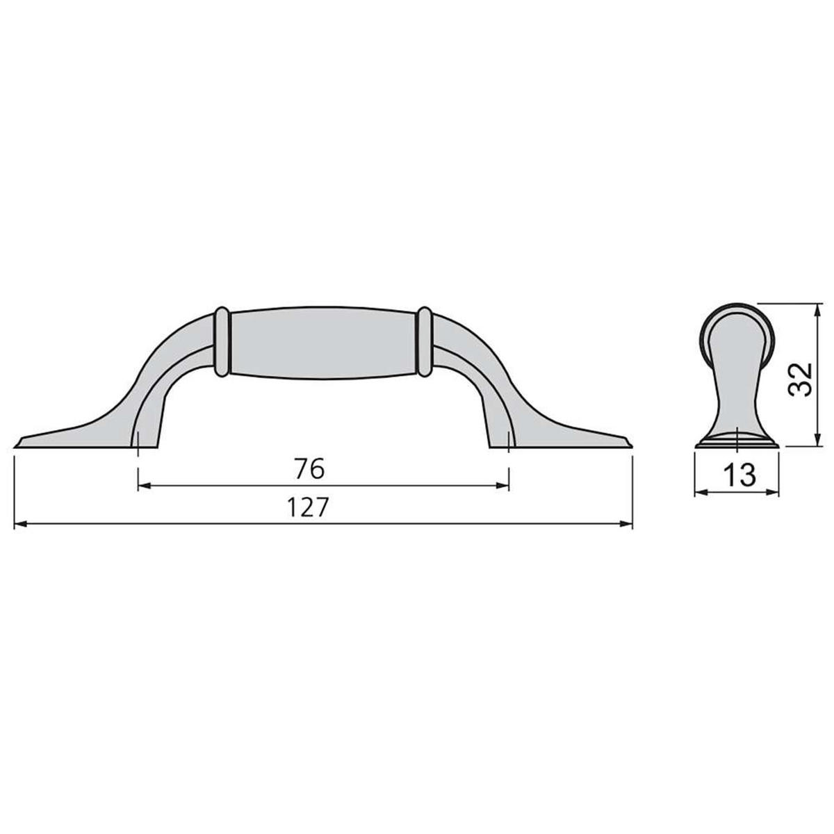 MÖBELGRIFFE Papua, L127mm, 76mm Achsenabstand, Zamak, Bronze 20er-set - Bronzefarben, Kunststoff (12/8/17cm) - EMUCA