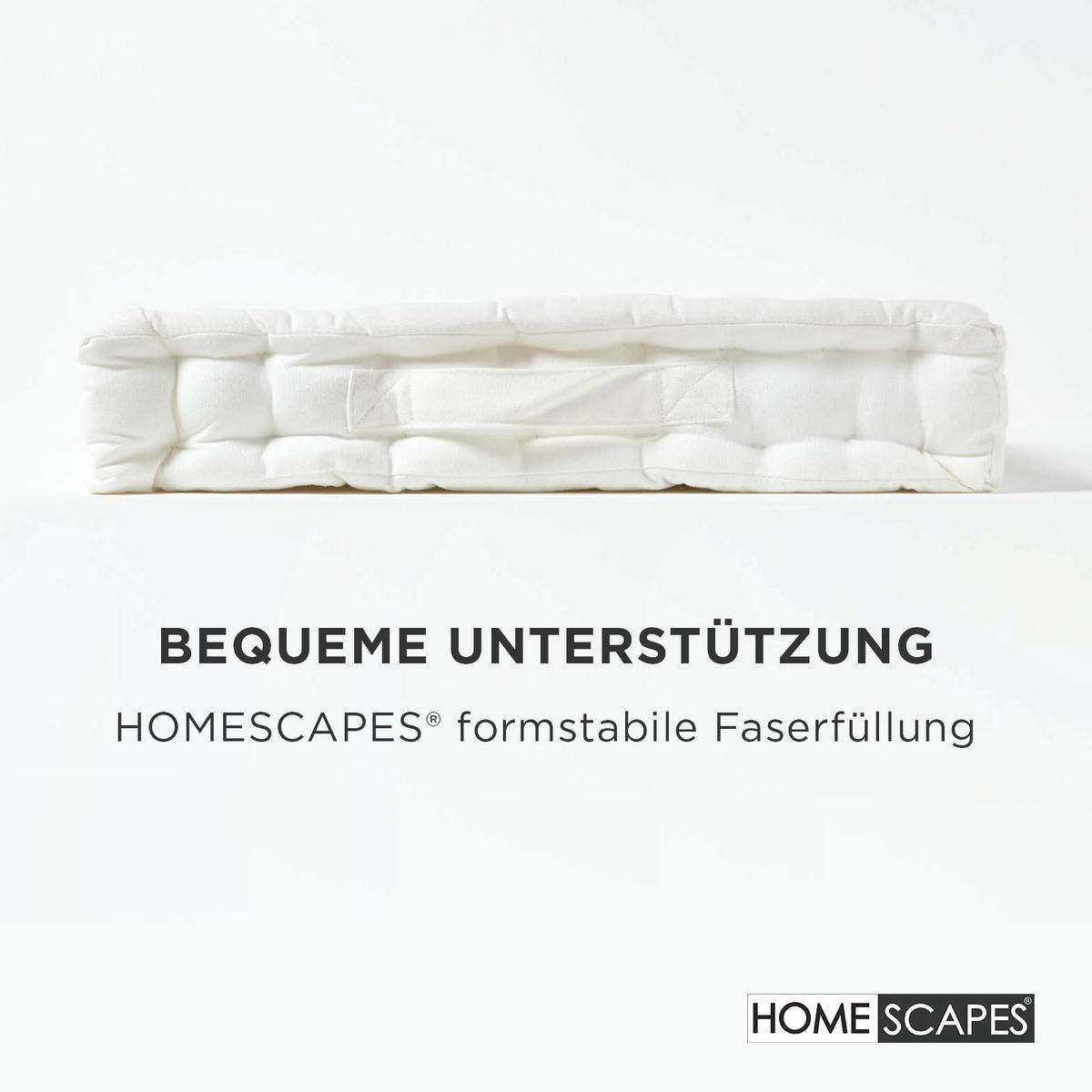 SITZKISSEN creme 50/50/10 cm – Bodenkissen unifarben - Creme, Textil (50/50/10cm) - Homescapes