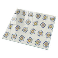 GLASPLATTE 80x60 cm – Symmetrische Mandalas - Blau, Glas (0.4/80/60cm) - ArtPrintCave