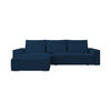 ECKSOFA Alice mit Bettkasten und Schlaffunktion, Cordstoff in L-Form - Blau, Textil (289/184cm)