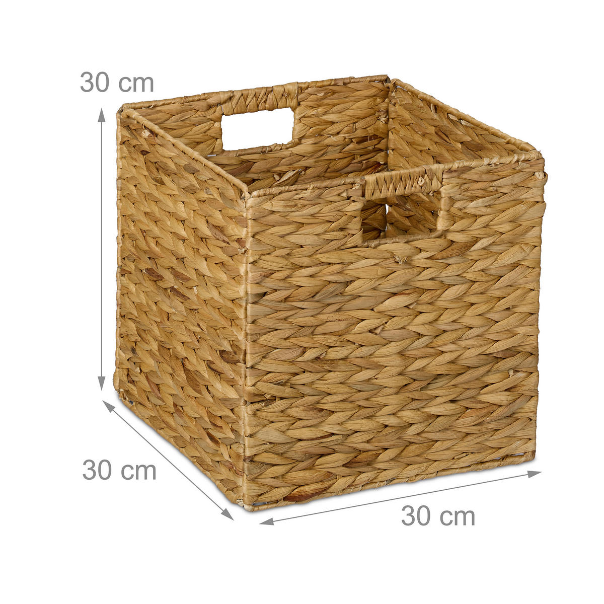 AUFBEWAHRUNGSKORB-SET - Hellbraun, Textil/Metall (30/30cm) - Relaxdays