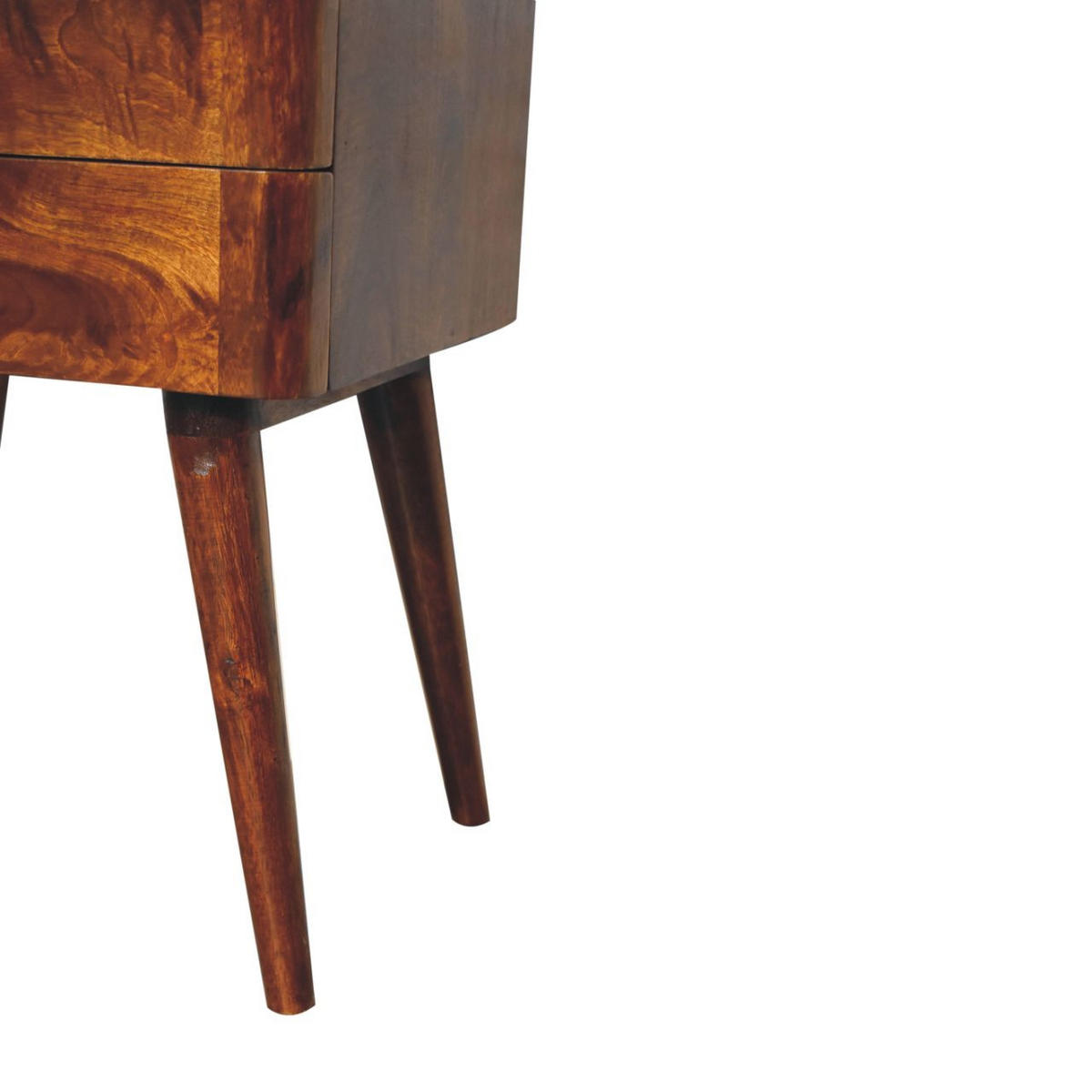 NACHTTISCH T-Bar Nordic Style, Braun - Messingfarben/Braun, Mangoholz/Holz (35/58/45cm) - Artisan Furniture
