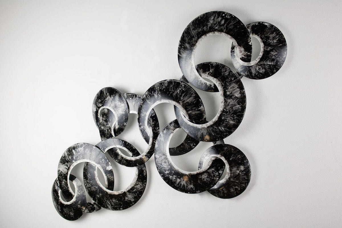 WANDDEKO Schwarz-Weiß 107/61 cm - Schwarz, Metall (3.1/61/7cm) - KUNSTLOFT