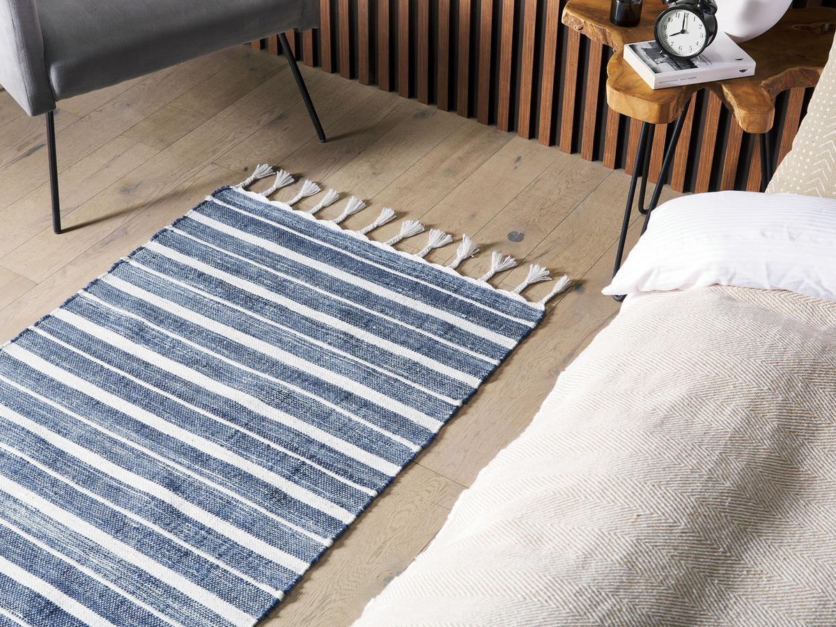 OUTDOOR-TEPPICH Bademli 150/80 cm - Blau, Kunststoff (80/150cm) - Beliani