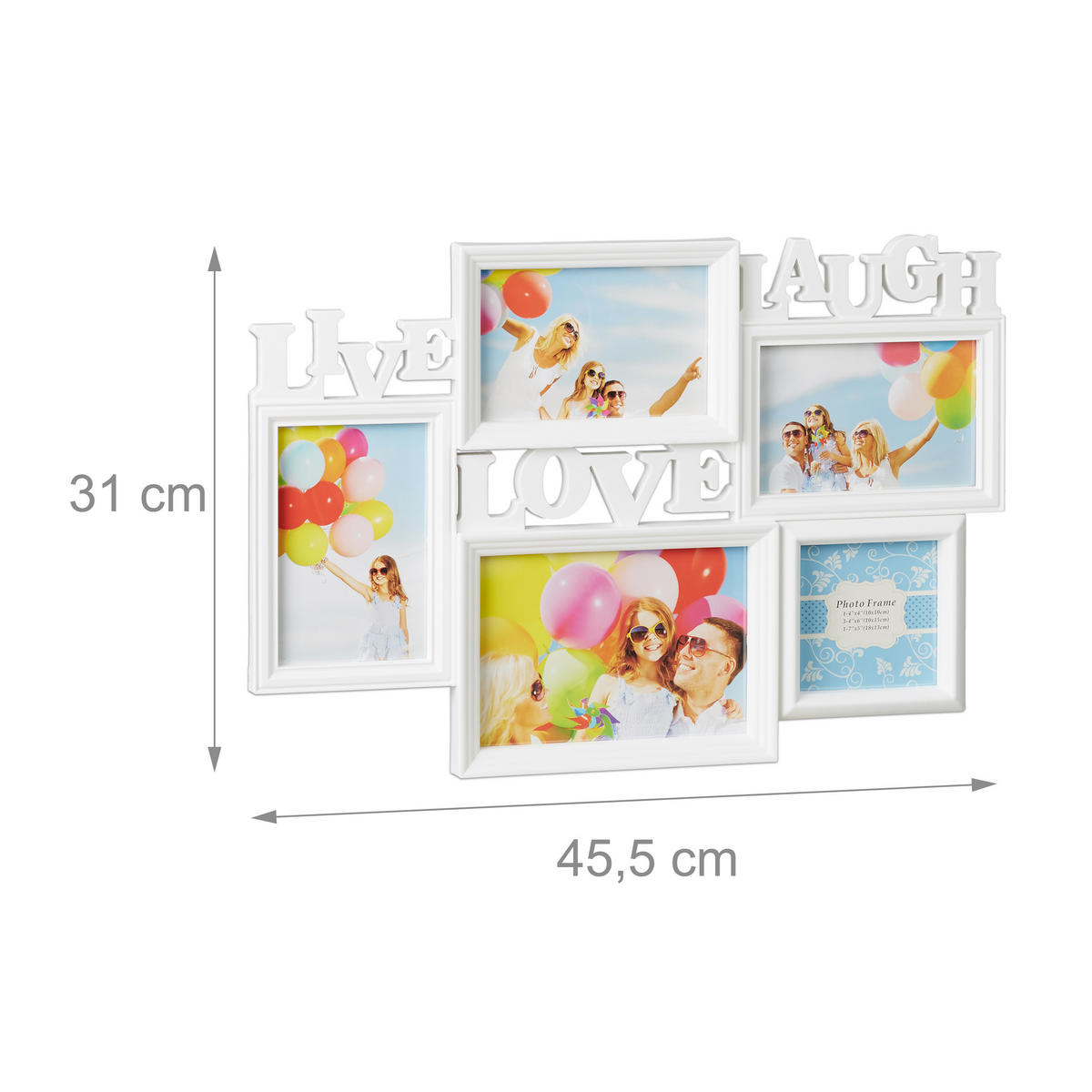 BILDERRAHMEN - Weiß, Wellpappe/Kunststoff (45.5/31/2cm) - Relaxdays