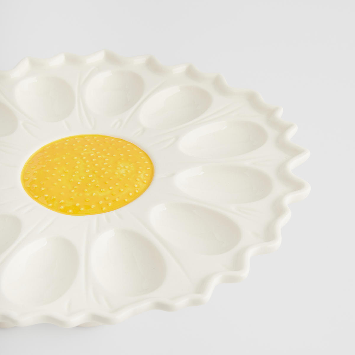 EIERPLATTE Flowerbuni - Weiß, Stein (25/11/25cm) - home&you