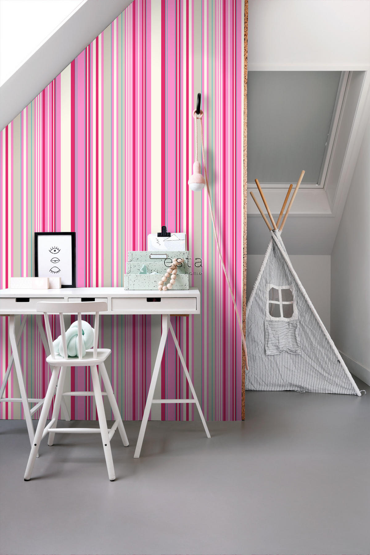 TAPETE Streifen 53 cm x 10.05 m - Beige, Papier (53/1000cm) - ESTAhome