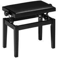 KLAVIERBANK DE-07236 höhenverstellbar mit Hochglanz und Kunstleder Schwarz - Schwarz, Holz (33/56/63cm) - ComfortXL