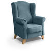 OHRENSESSEL Leonardo hellblau - Hellblau, Holz/Textil (88/118/86cm) - Beautysofa