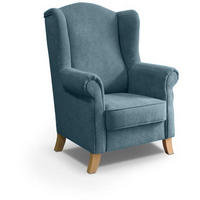 OHRENSESSEL Leonardo hellblau - Hellblau, Holz/Textil (88/118/86cm) - Beautysofa