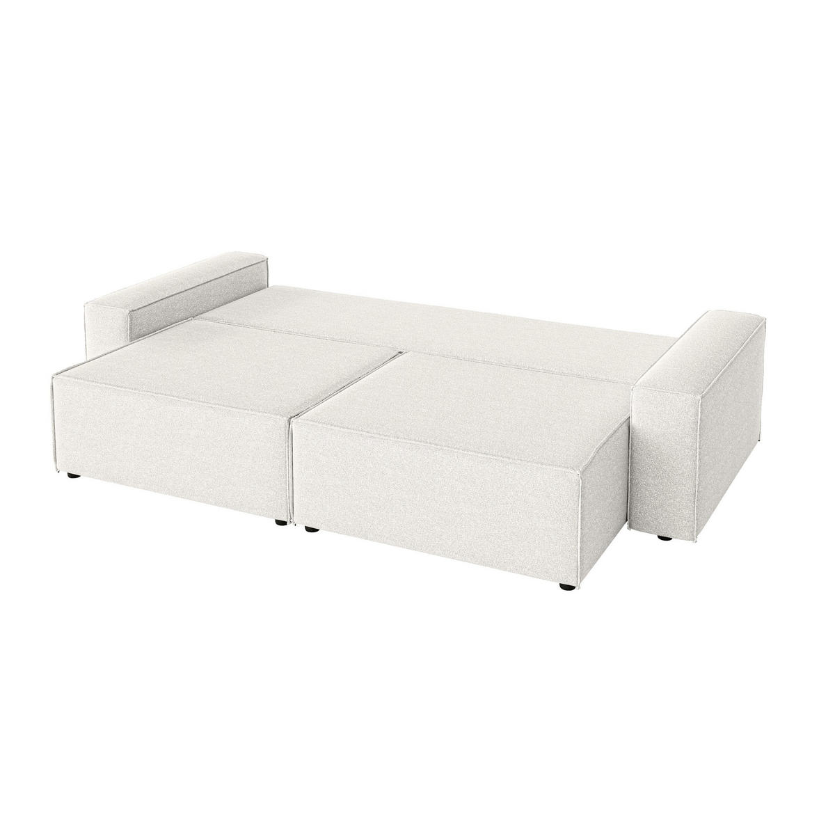 SOFA Lummo Mi mit Schlaffunktion, Cremeweiß - Weiß, Textil (246/70/185cm) - Fedve