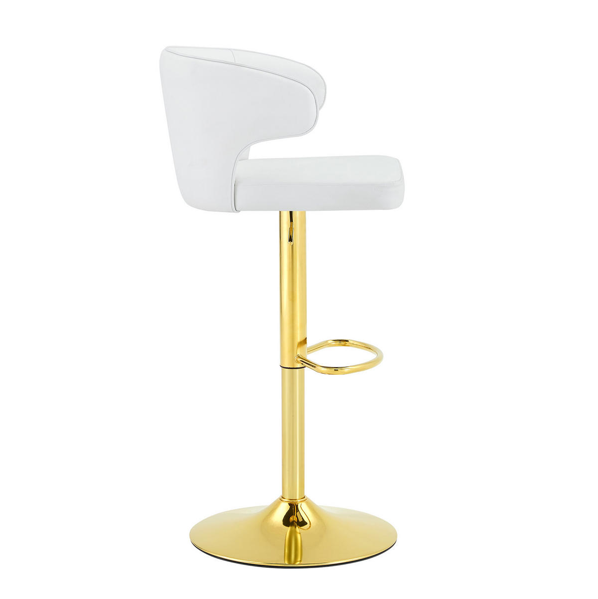 BARHOCKER mit Lehne, 360° drehbar, höhenverstellbar, Weiß - Weiß, Kunststoff (45/110/49.7cm) - MIVRAY