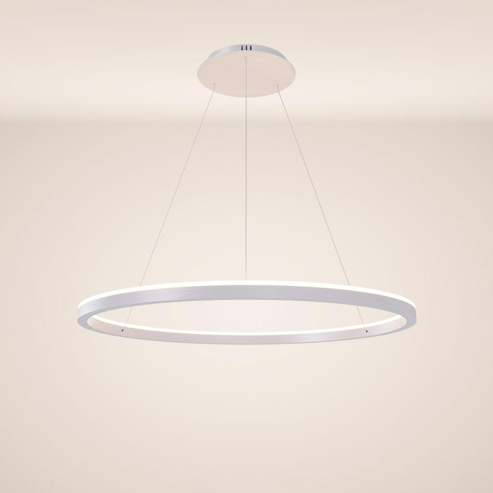 LED-HÄNGELAMPE Ring Weiß Ø 100cm - Weiß, Metall (100.0/3.3cm) - s.luce