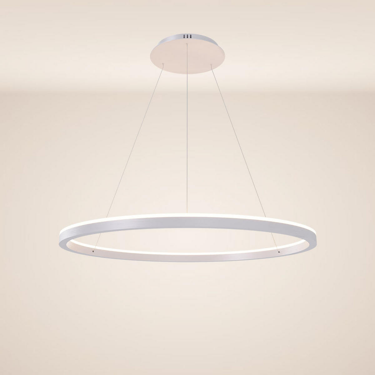 LED-HÄNGELAMPE Ring Weiß Ø 100cm - Weiß, Metall (100/100/3.3cm) - s.luce