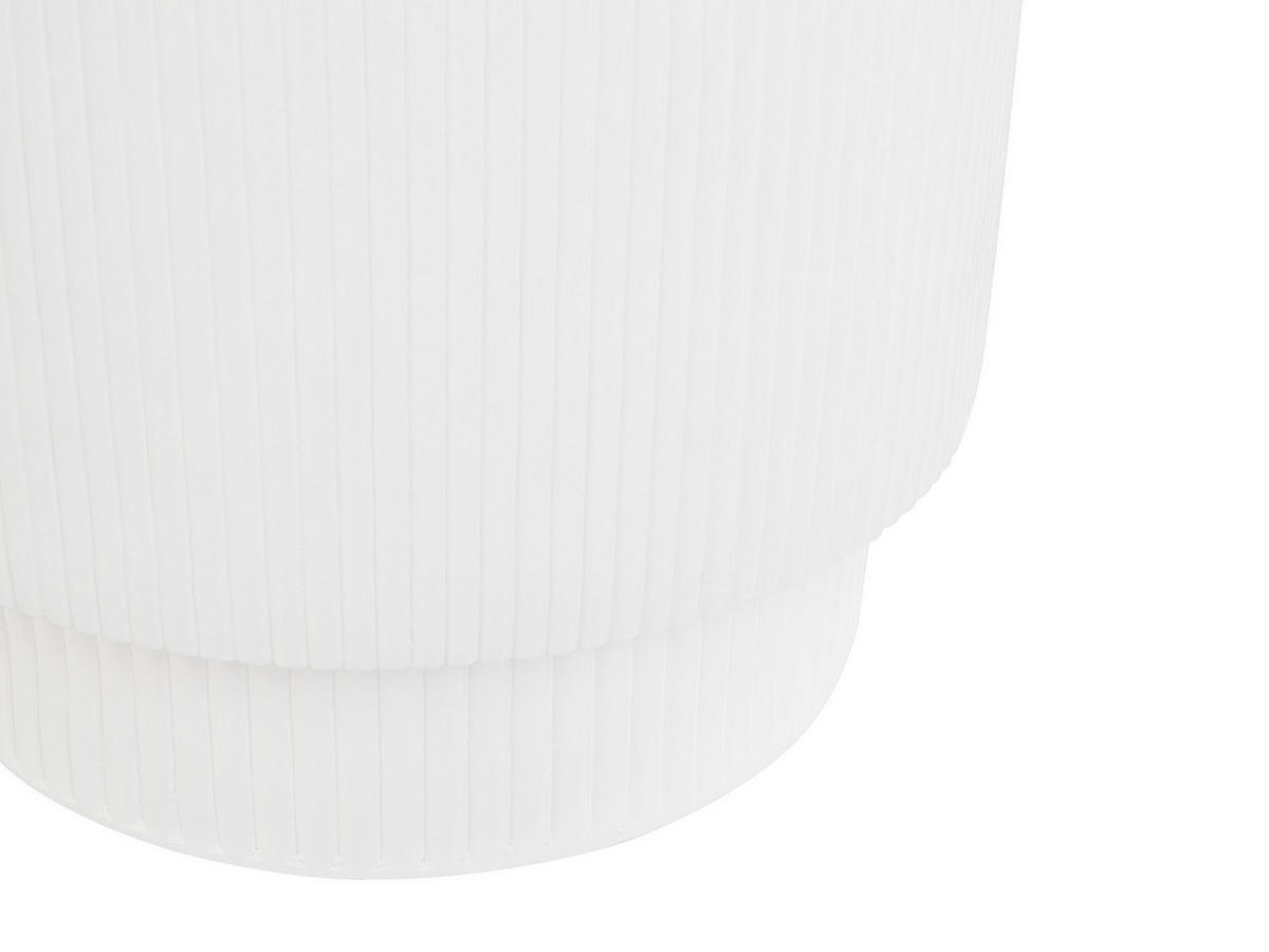 BEISTELLTISCH Beton weiß rund 35 cm Biccari - Weiß, Stein (35/35/45cm) - Beliani