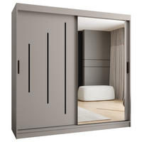ŠATNÍ skříň s posuvnými dveřmi 200/200/62 2dveřová - černá/kašmírová, dřevo/plast (200/200/62cm)