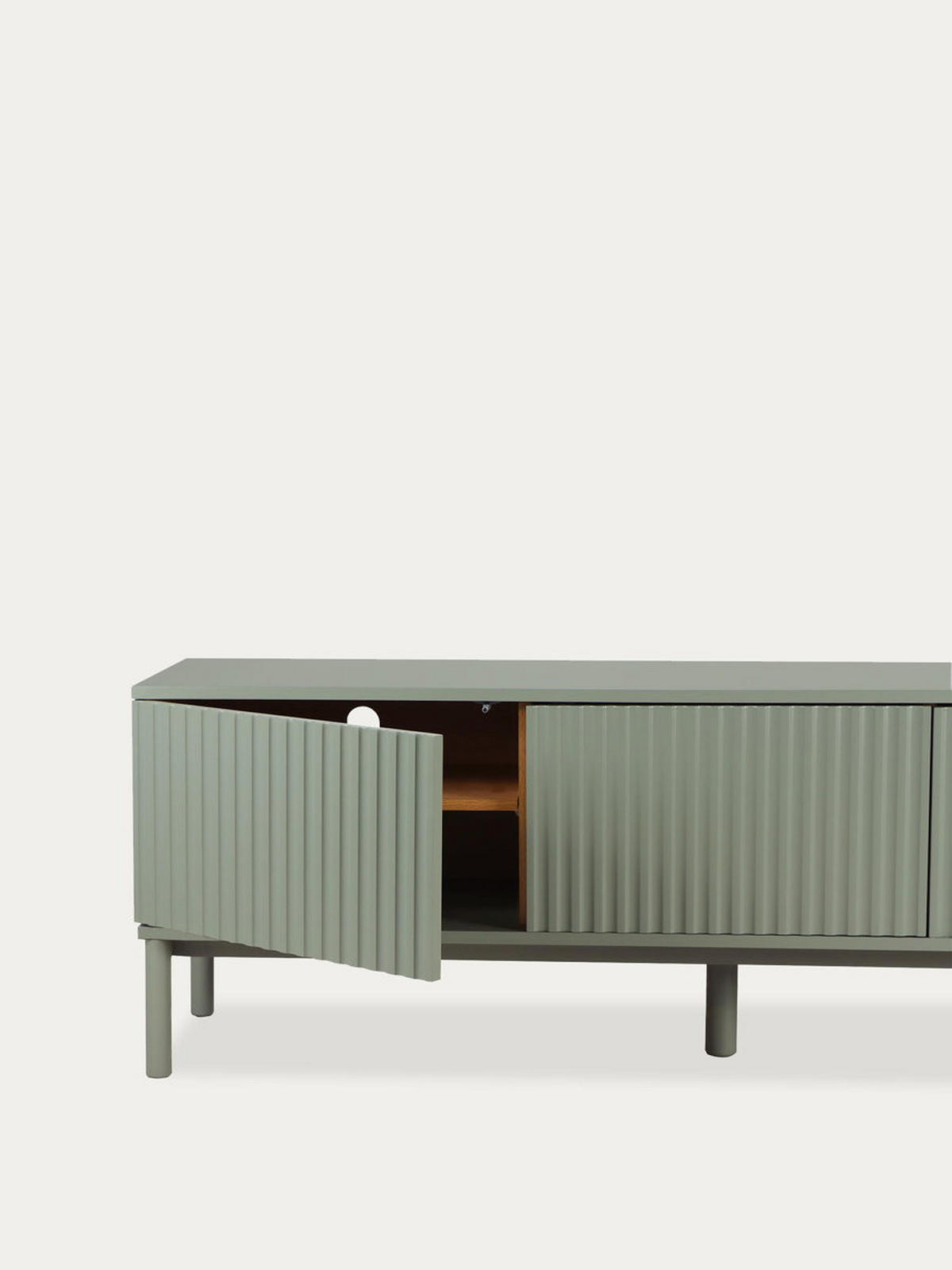 TV-ELEMENT Melton Grün 160 cm x 55 cm - Grün, Holzwerkstoff (160/55/40cm) - Kenay Home