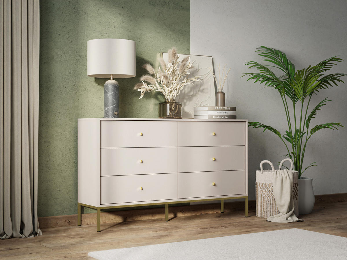 KOMMODE, sandbeige, 154 x 83 x 39 cm - Beige, Holzwerkstoff (154/83/39cm) - 3XE LIVING