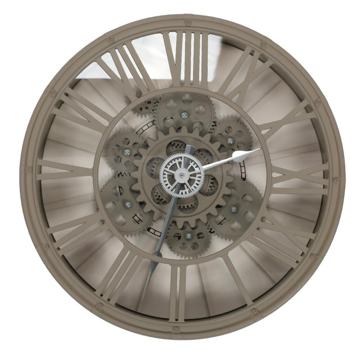 WANDUHR mit sichtbarem Uhrwerk 38,7/39/7,5 cm - Grau, Kunststoff (39/7.5/38.7cm) - Home Styling Collection