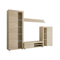 WOHNWAND Rumba mit LED Beleuchtung - Sonoma Eiche, Holzwerkstoff (270/190/43cm) - MIRJAN24