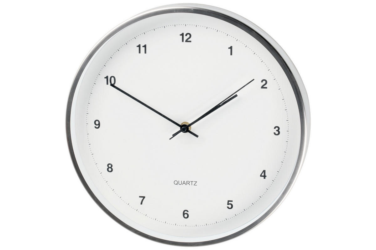 WANDUHR Silenzio Ø 30 cm - Weiß, Kunststoff (30/30/4cm)