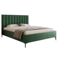 POLSTERBETT Mona SLIM III Polsterbett für Ihr Schlafzimmer in VELUTTO Stoff - 200x200 cm Grün - Schwarz/Grün, Holz/Holzwerkstoff (200/200cm) - DomoHome