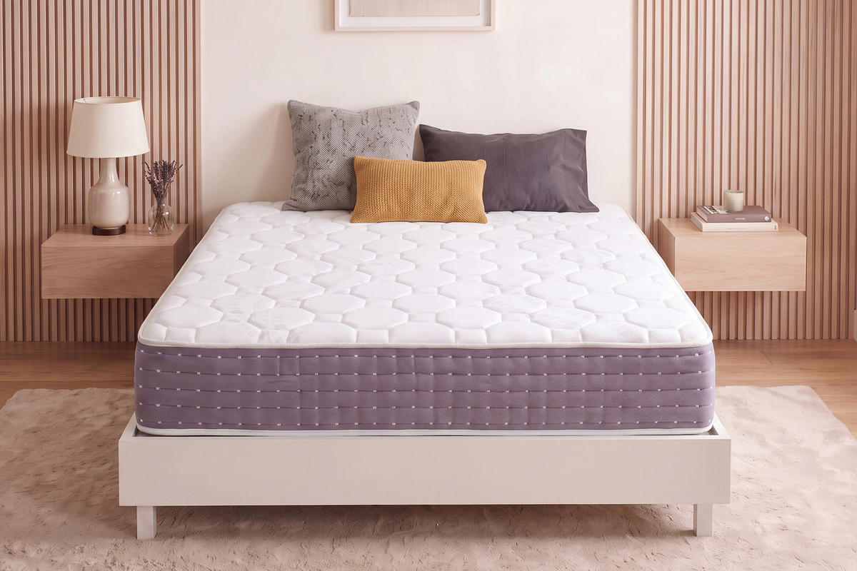 MATRATZE Grand Spring Hotel - 200X200 cm- Härtegrad H3/H4 - Grau, Textil (200/200cm) - Moonia