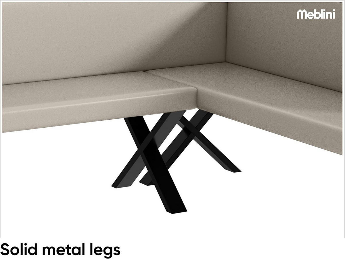 ECKBANK TONI_X - Beige, Leder (142/196cm) - Meblini