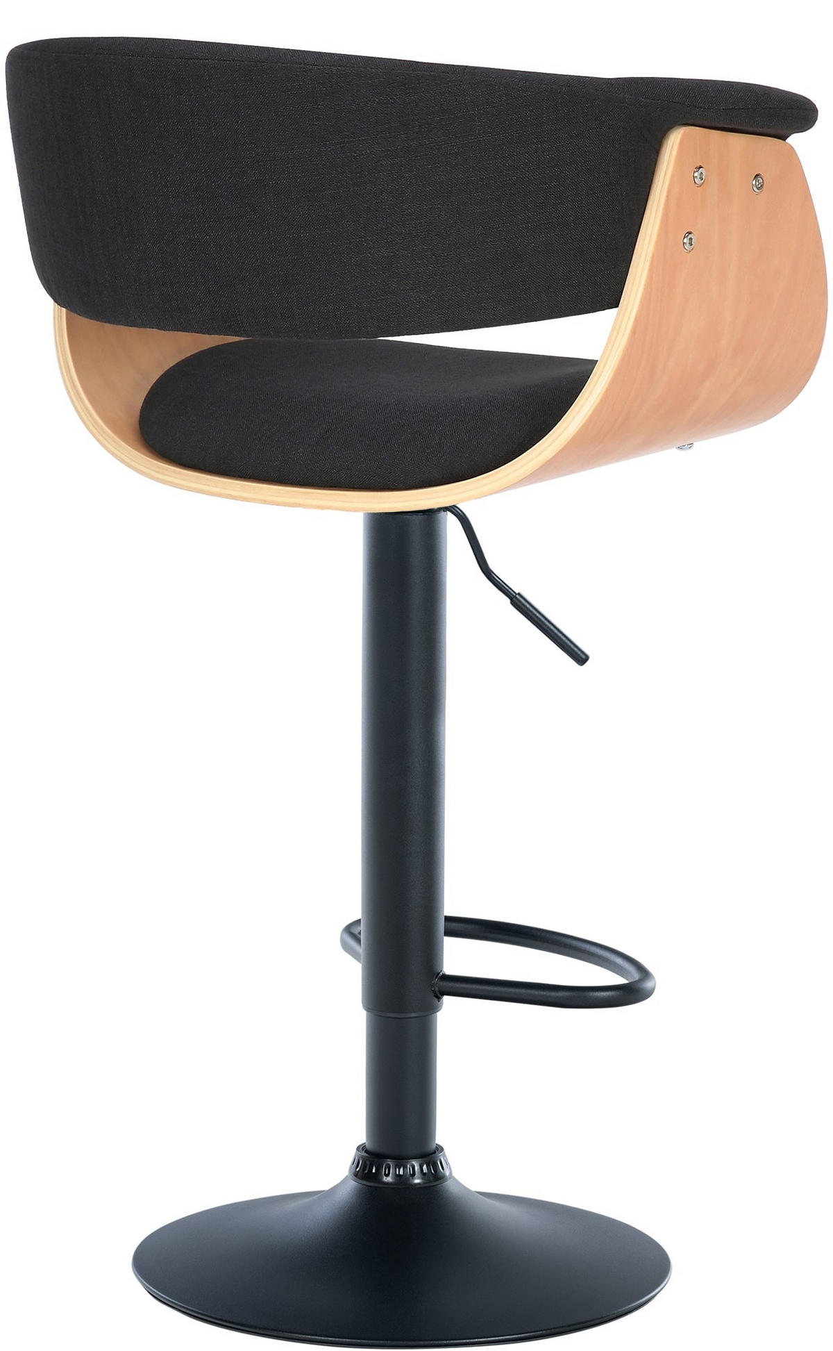 BARHOCKER Vestal 90-111x60x51 cm natura/schwarz - Naturfarben, Holz (60/90/51cm) - furnicato
