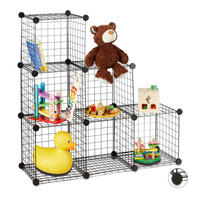 REGALSYSTEM - Schwarz, Kunststoff/Metall (96/96/32cm) - Relaxdays