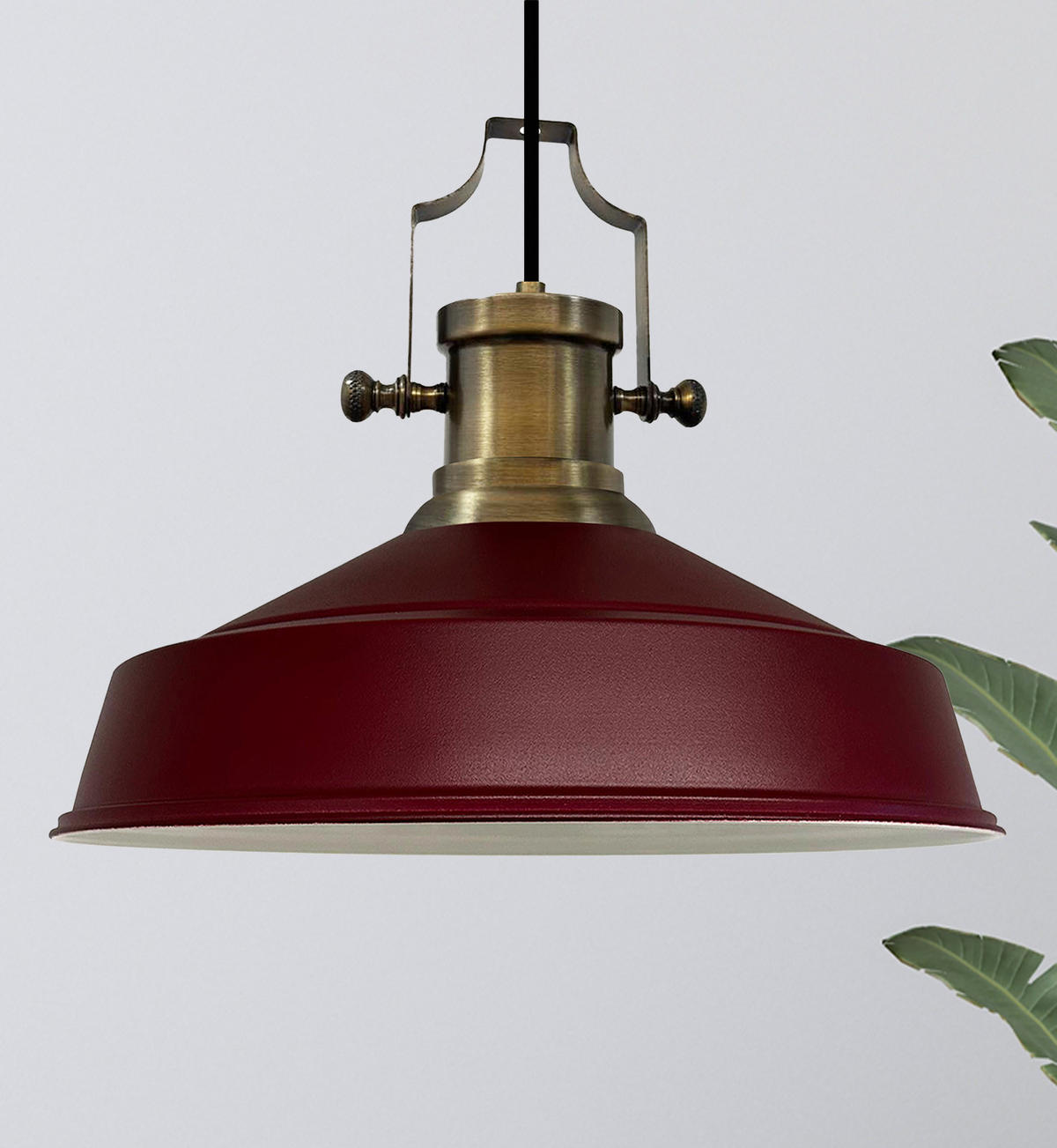 PENDELLEUCHTE Asletl 40/30 cm - Dunkelrot, Metall (40/30cm) - Bamyum
