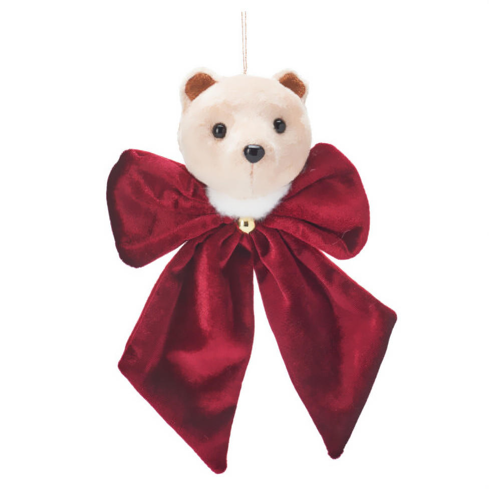 SAMTSCHLEIFE Tiermotiv 20/30 cm - Rot/Weiß, Textil (20/8/30cm) - Home Styling Collection