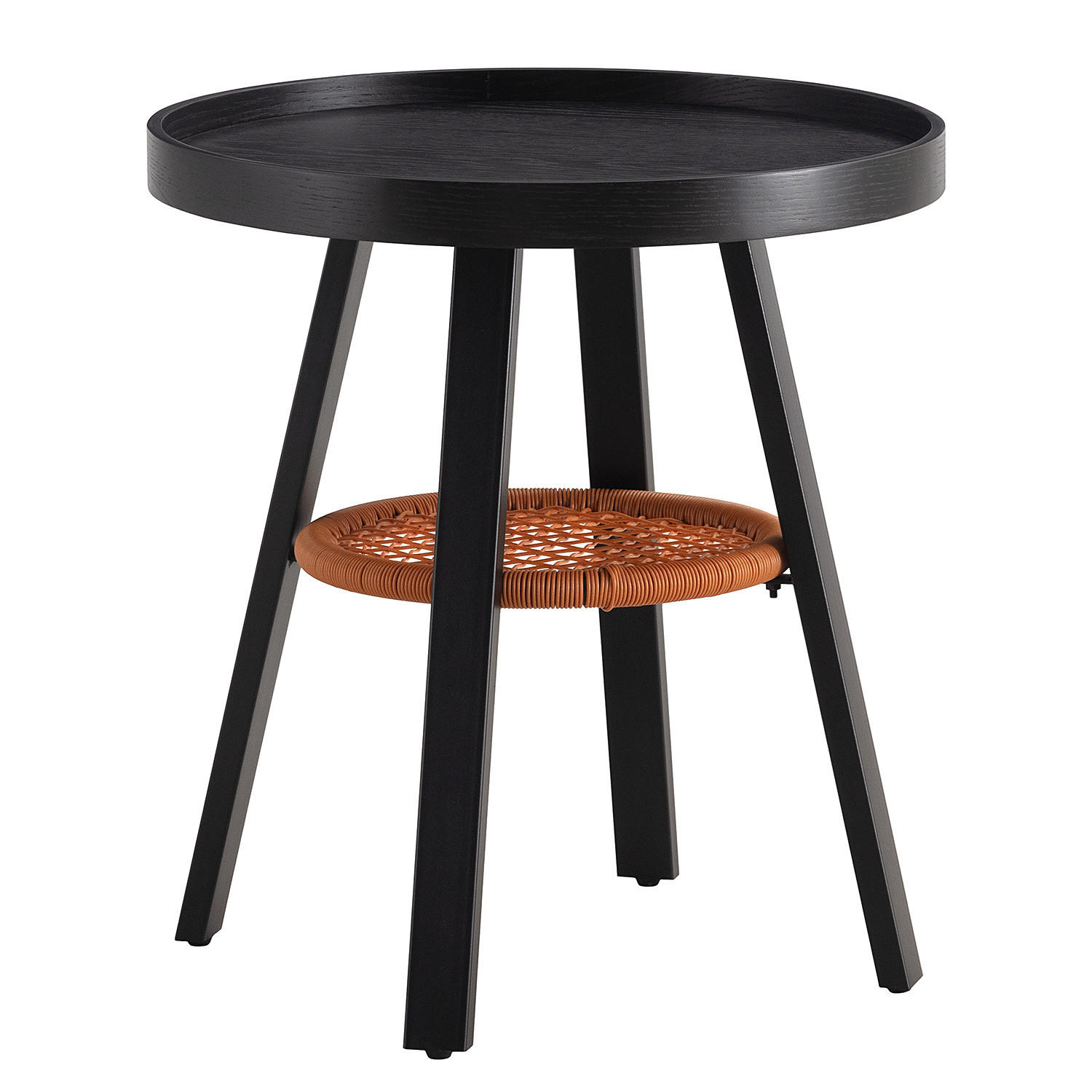 BEISTELLTISCH - Holzwerkstoff / Kunststoff / Metall - Eichefarben, Holzwerkstoff/Kunststoff (50/50/55cm) - home24