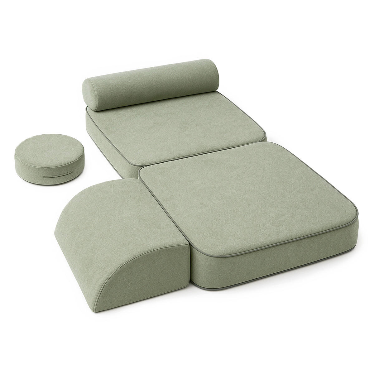 MODULARER Kindersessel weich – flexibler Spiel- und Loungesessel für Kinder - Olivgrün, Textil (60/50/60cm) - Bees & Blooms
