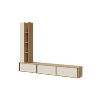 WOHNWAND VELORA 230/185/35 cm in Frühlingseiche / Macadamia - Beige, Holzwerkstoff (230/185/35cm) - Deine Möbel 24