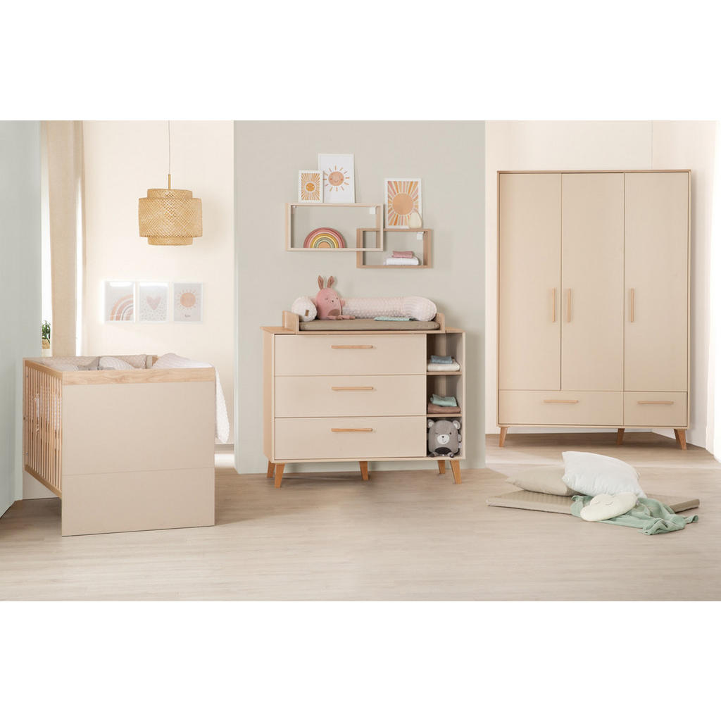 Thumbnail - Roba Kombi-Kinderbett, Kaschmir, Holz, Uni, 70x140 cm, Babymöbel, Babybetten, Gitterbett