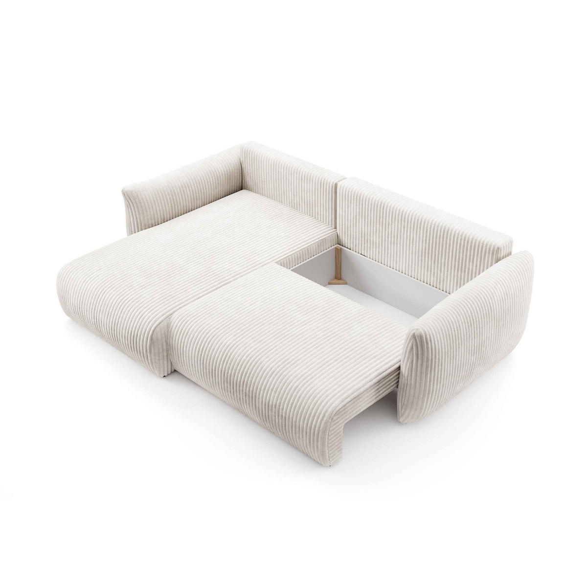 ECKSOFA Alloro links Puderperle - Hellgrau, Textil (257/88/177cm) - Pillovely