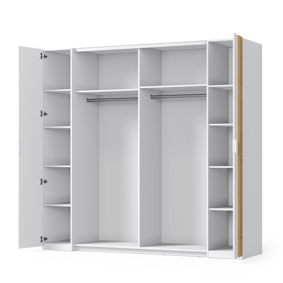 SCHIEBETÜRENSCHRANK FLOVIA 20 - 219,6×207,5×62 cm mit Spiegel Alpinweiß - Weiß, Holz/Holzwerkstoff (219.6/207.5/62cm) - Milaros Markt