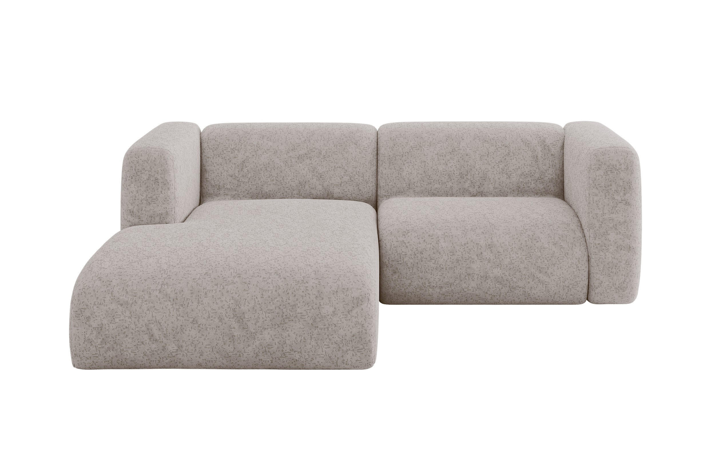 ALTDECOR ROHOVÁ SEDAČKA S LEVOU OTOMANOU MIRA-L1 227x179x89 Světle šedá Velur