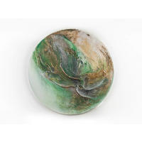 GEMÄLDE Uranus nachtleuchtend 70 cm - Grün, Holz (70/4cm) - YS-art gallery
