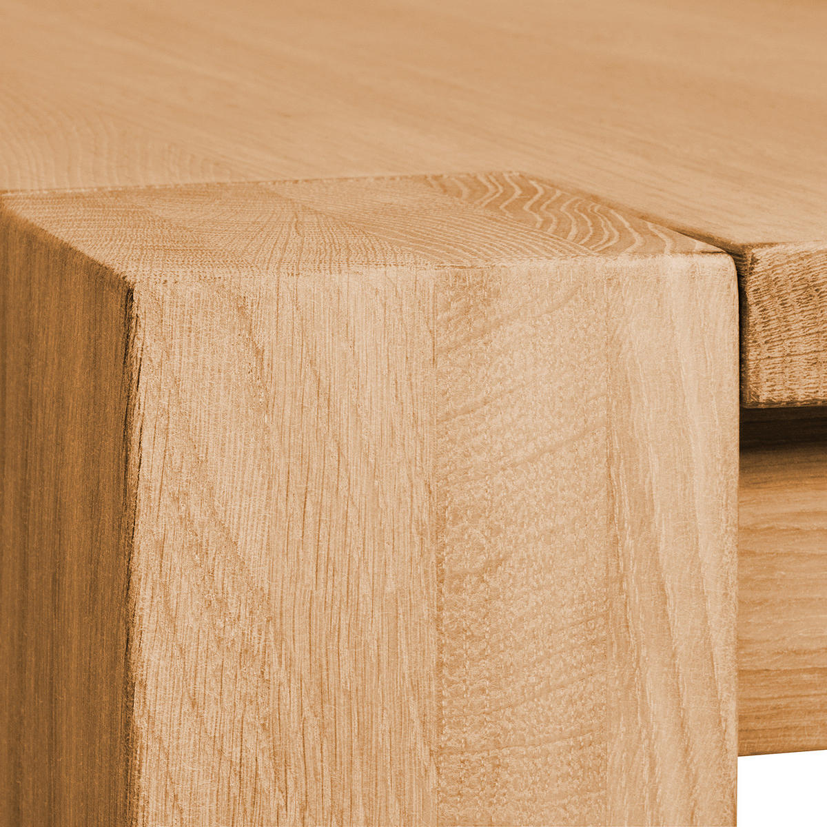 ESSTISCH - Eiche massiv - Eichefarben, Holz (225/45/39cm) - home24