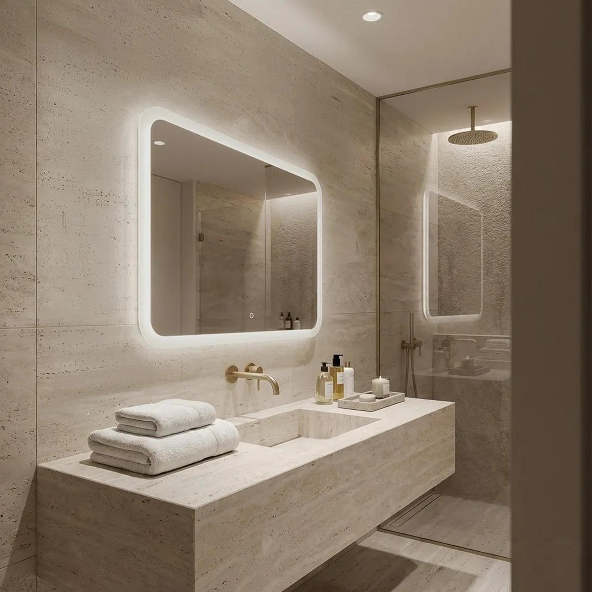 SPIEGEL Rea Led 80x60cm Top-3 - Transparent, Glas (60/2/80cm) - REA