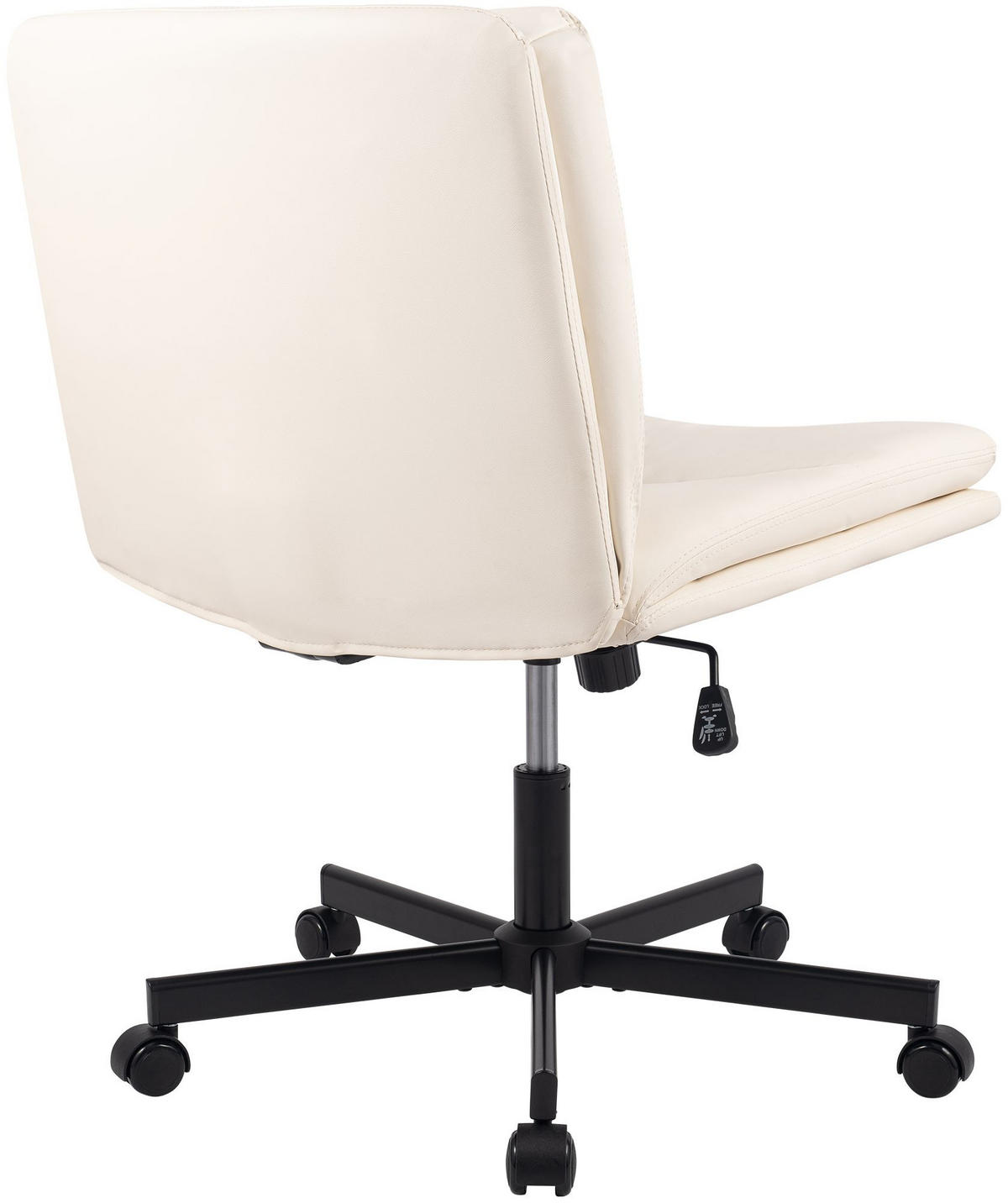 DREHSTUHL Lederlook Creme - Creme/Schwarz, Textil/Metall (62/83/72cm) - CLP