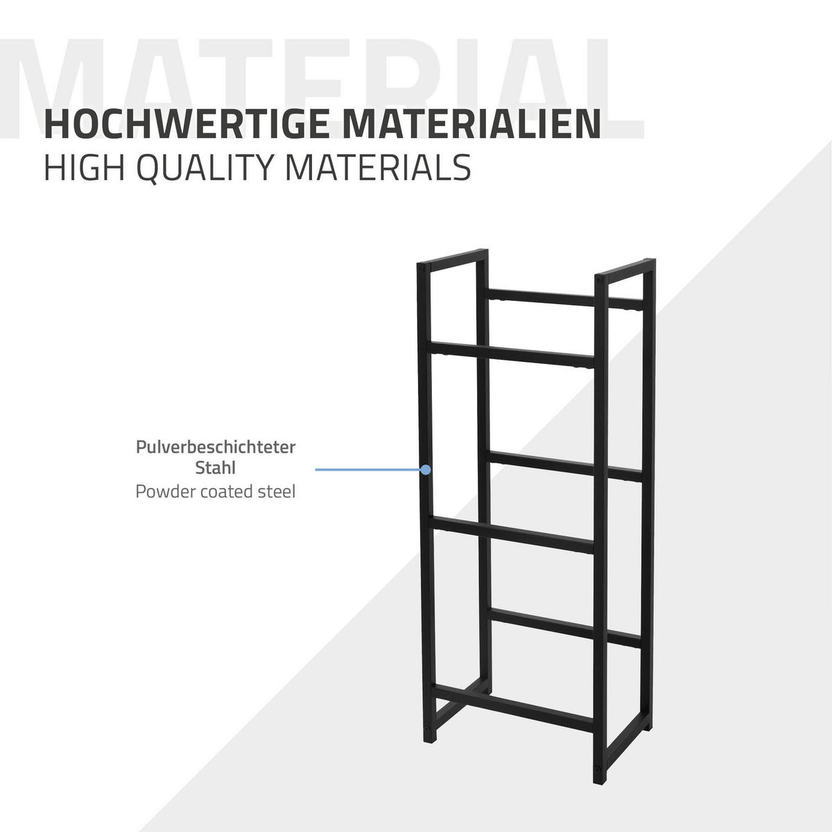 GETRÄNKEKISTENREGAL - Schwarz, Metall (31/116.5/47cm) - ML-DESIGN