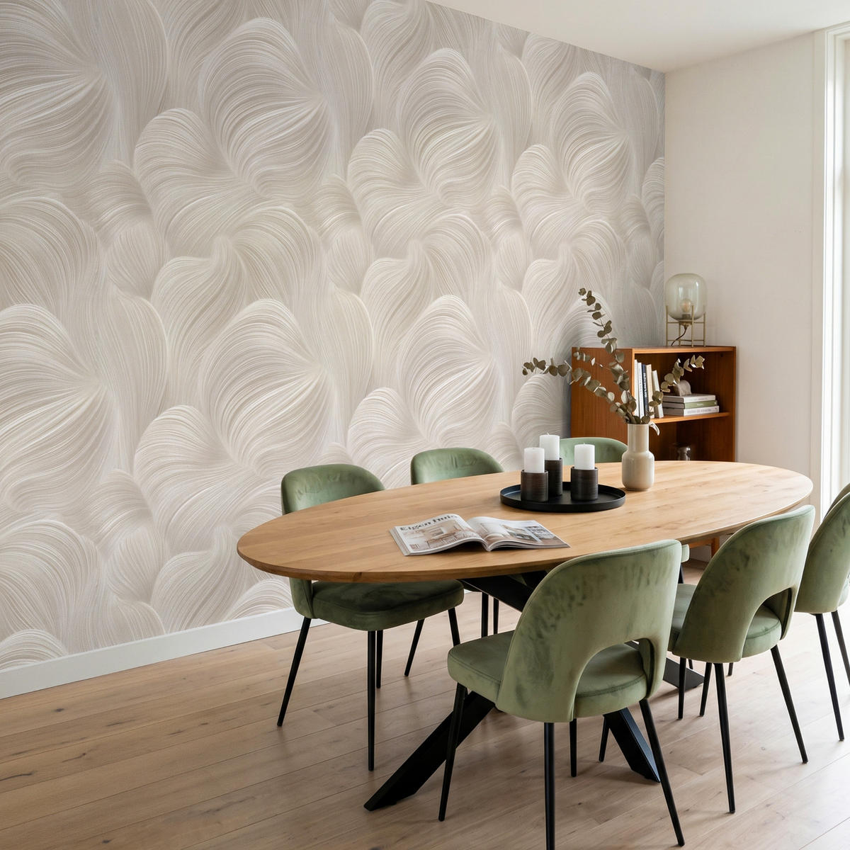 TAPETE - Lines - Ventilator - Beige - 300x200 cm - Creme, Papier (300/200cm) - OnlyWow