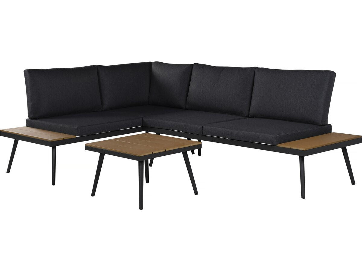 LOUNGEGARNITUR Mira 4-Sitzer Grau - Grau, Metall - Habitat Garten