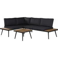 LOUNGEGARNITUR Mira 4-Sitzer Grau - Grau, Metall - Habitat Garten