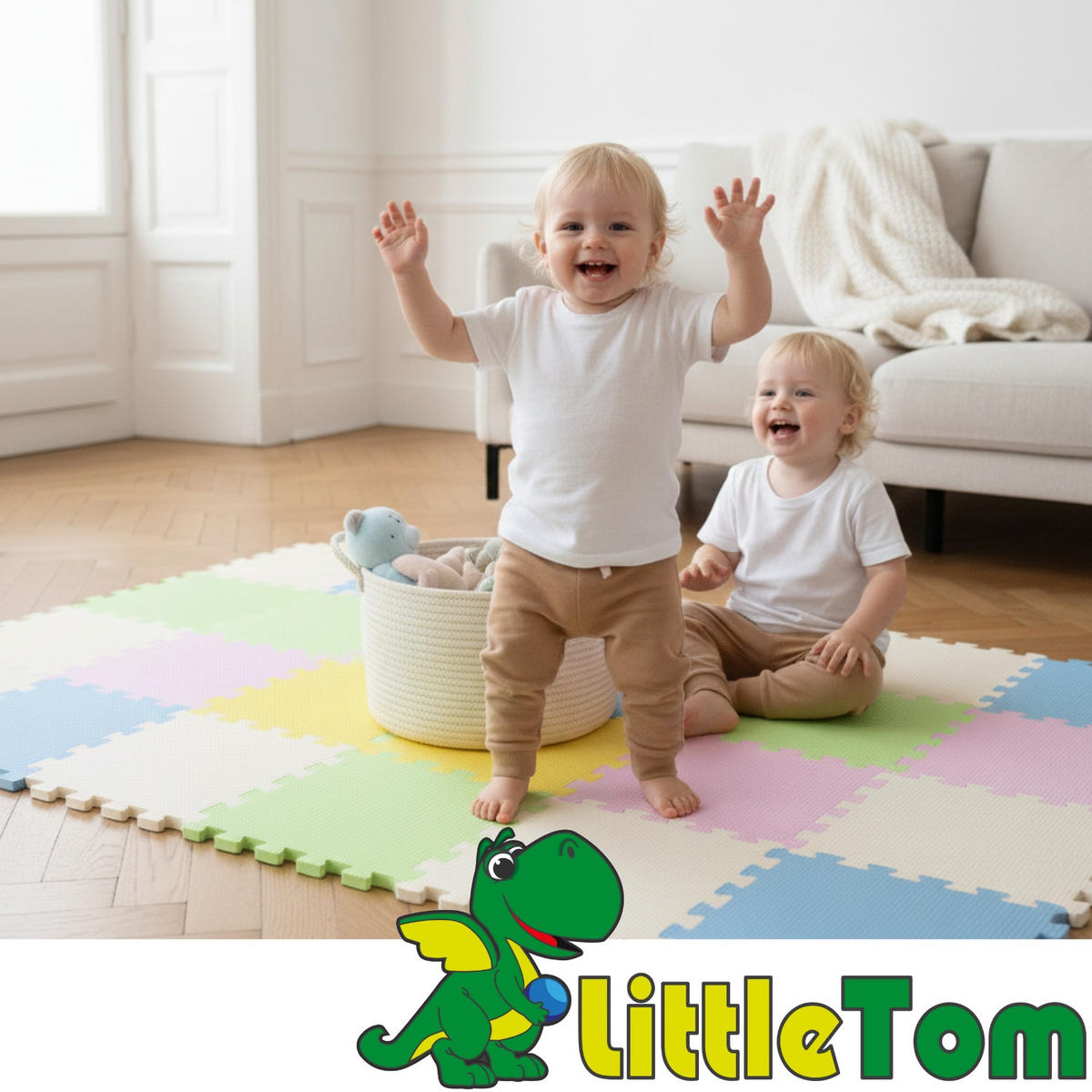 SPIELMATTE ab Null - 90 cm Baby Puzzlematte Bunt - Multicolor, Kunststoff (30/30cm) - Littletom