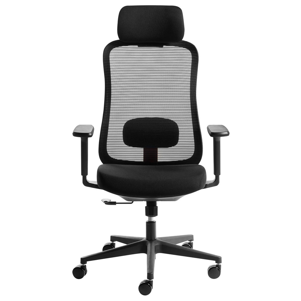 BÜROSTUHL Schwarz Nemoar - Rot/Schwarz, Kunststoff/Textil (70/118/70cm) - Beliani